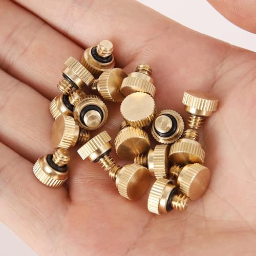 Brass Misting Nozzle Plug 12pc Heavy Duty 10/24 Screw Thread Misting Nozzle Plug for Raised Garden Bed Backyard Outdoor Cooling System | 10/24 Screw Thread Misting Nozzle Plug for Raised Garden Bed Backyard Outdoor Cooling System - size: 12pc-brass mistin