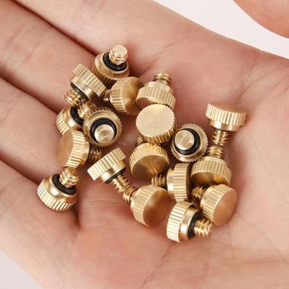 Brass Misting Nozzle Plug 12pc Heavy Duty 10/24 Screw Thread Misting Nozzle Plug for Raised Garden Bed Backyard Outdoor Cooling System | 10/24 Screw Thread Misting Nozzle Plug for Raised Garden Bed Backyard Outdoor Cooling System - size: 12pc-brass mistin