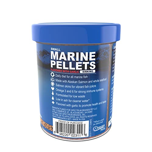 Omega One Garlic Marine Small Sinking Pellets, 4.5 oz.