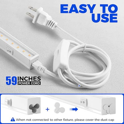 Barrina T5 Plant Lights, 5W LED Grow Light Strip, 1FT White Cover, 8 Packs | Linkable Plant Growing Lamp for House Plants, Under Cabinet Grow Lamp with 3 Mounting Modes, Pinkish White, Separate On/Off - color: Pinkish White, size: 1ft-white Cover