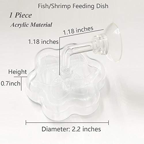 Aquarium Shrimp/Small Fish Feeding Dish Feeder Dish, Acrylic Material, Mini Size (Magnolia Shaped)