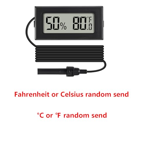 1Pcs Mini Digital Thermometer Hygrometer Gauge Indoor with Probe Sensor LCD Display Meter Temperature Humidity Fahrenheit Meter for Incubator Reptile Plant Tank Garden ℉ - size: 1 PCS