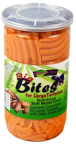Nature Zone Bites Ready to Eat, Melon Flavored, Gelled Food for Large Tortoises, Sulcata, Leopard, Red-Footed, Desert, Marginated, Elongated Waffle Cut, 16 oz