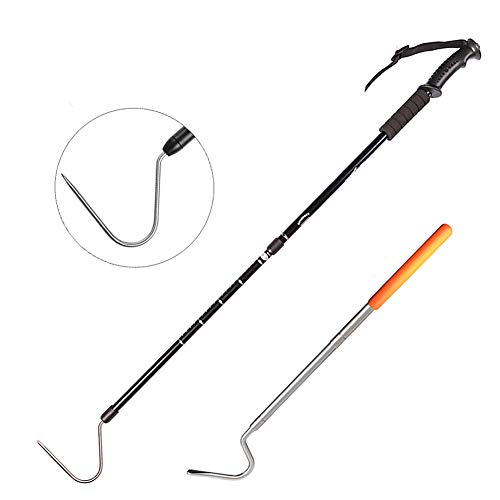 Extendable Snake Hook Reptile Corn Snake Ball Python Rattlesnake Handling Tool for Catching,Controlling,Or Moving Snakes, Material Tool(53inch and 25inch)