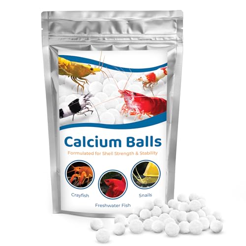 JOR Shrimp Calcium Bits, Slow-Release White Balls for Swimming Crustaceans, Snails & Small Fish, Supports Shell Development and Shedding, Aquarium Drop-in Supplementation, 3 oz per Pack