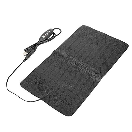 SUNGOOYUE Reptile Heating Pad, PU Leather Tank Warmer Heat Mat with 3 Level Temperature Adjustment, USB Anti Scratch Design, 7.5W 8.5W for Tortoise Lizard (Large) - size: Large