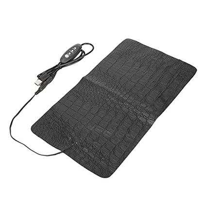 SUNGOOYUE Reptile Heating Pad, PU Leather Tank Warmer Heat Mat with 3 Level Temperature Adjustment, USB Anti Scratch Design, 7.5W 8.5W for Tortoise Lizard (Large) - size: Large