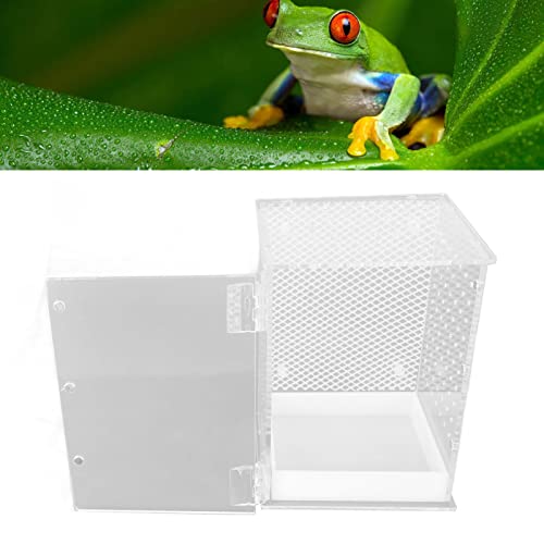 Reptile Terrarium Tank Acrylic Highly Transparent Clear Habitat Enclosure with Magnetic Door for Leopard Gecko Snake Frog Tarantula Paludarium (Small) - size: Small