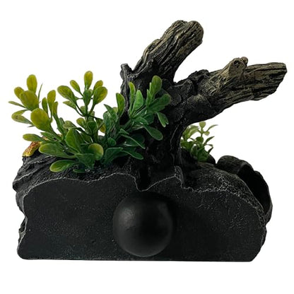 Aquarium Decor Magnetic Driftwood Outcropping Ornament –Wall-Mounted Fish Tank Accessory