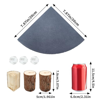 Bearded Dragon Tank Accessories, Basking Platform with Slate Rock and Wooden Pile, Leopard Gecko Hides and Caves, Reptile Tank Accessories for Bearded Dragons, Geckos, Ball Pythons, Tortoise