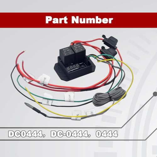 Digital Radiator Fan Controller Switch 12V/24V Kit with Adjustable Temperature Range 104-230°F, LED Display, Dual Fan Relay Replacement 0444