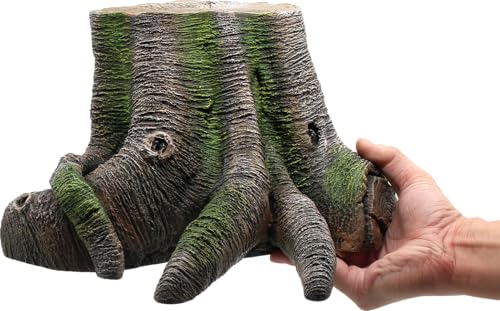 Large Bearded Dragon Basking Platform, Reptile Tank Accessories Hollow Tree Climing Ramp for Leopard Crested Gecko Lizard Turtle
