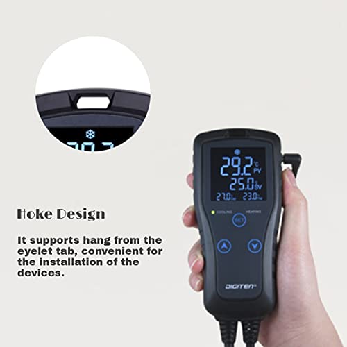 DIGITEN DTC102 Temperature Controller Outlet 2-Stage Plug in Thermostat Digital Greenhouse Thermostat Reptiles Temperature Controller Heating Cooling Mode for Homebrewing Fermentation Space Heater - style: 2-Stage Temperature Controller