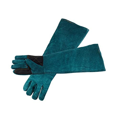 AOWPFVV Animal Handling Gloves Bite Proof for Dogs,Cats, 23.6in Large | Falconry,Birds,Snake,Reptile,Vets, Groomers & Animal Control - color: Dark Green +Black Padding Size Large 23.6in