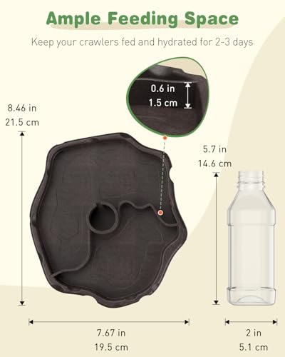 Pawfly Automatic Reptile Water Feeder, Tortoise Water Bottle, Turtle Food and Water Bowl, Water Dispenser for Snake Bearded Dragon Lizard and Chameleon