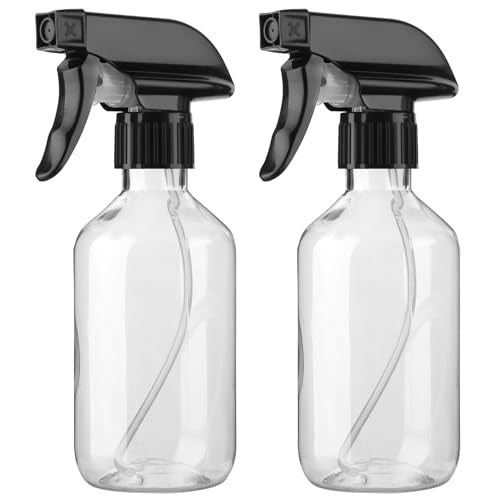 Arkeiliy 2-Pack Leakproof Spray Bottles (300ml/10oz) - Adjustable Nozzle for Fine Mist & Jet Stream | Premium Refillable Plastic Bottles for Hair Styling, Plant Misting, Cleaning Solutions (Clear) - color: Clear