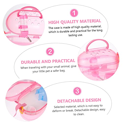 LIOOBO Hamster Travel Carrier Pet Transport Cage for Outdoor Adventures Feeder Bathtub