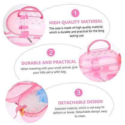 LIOOBO Hamster Travel Carrier Pet Transport Cage for Outdoor Adventures Feeder Bathtub