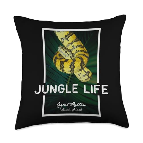 Carpet Python Jungle Life Snake Keeper Reptile Fan Throw Pillow - size: 18x18