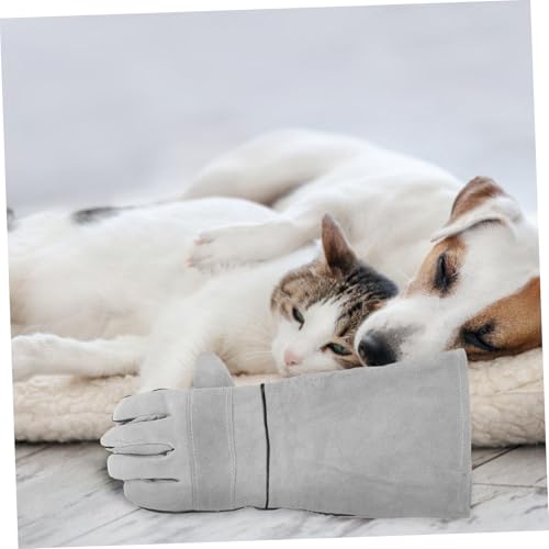 Mipcase 1 Pair Pet Handling Gloves Protective Gloves for Grooming Welding and Feeding Dogs Cats Birds and Reptiles Flexible Design for Safety and Versatility
