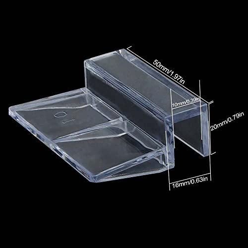 Aquarium Glass Cover Clips 10mm 8Pcs Universal Clear Acrylic for Fish Tank | Clear acrylic lid clips for 10mm glass cover. Universal for fish tanks and aquarium,Easy install, rustproof, durable.