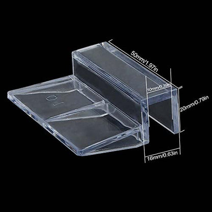 Aquarium Glass Cover Clips 10mm 8Pcs Universal Clear Acrylic for Fish Tank | Clear acrylic lid clips for 10mm glass cover. Universal for fish tanks and aquarium,Easy install, rustproof, durable.