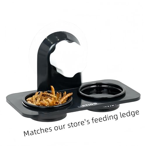 Lizard Crested Gecko Food Water Feeding Cups, 100 pcs, 0.5oz - Black | Reptile Feeder Bowls, for Lizard and Other Small Pet Ledge Accessories Supplies