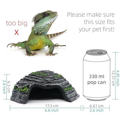 Small Turtle Basking Platform Climbing Ramp Shale Scape Step Ledge, Reptile Cave Hideout Aquarium Tank Accessories Decorations, Great for Reptiles, Amphibians, Leopard Gecko, Frogs - style: Small-4.7 * 4.5 * 2.6