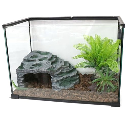 Large Reptile Hide Shale Scape Step Ledge, Reptile Cave Hideout, Bearded Dragons Accessories, Basking Rocks for Bearded Dragons (Large-B-11.8 * 9.8 * 5.3) - style: Large-B-11.8 * 9.8 * 5.3