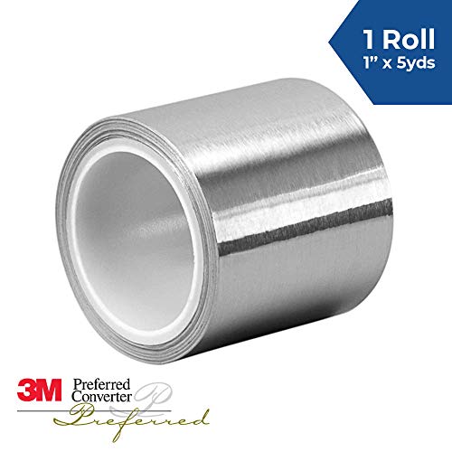 3M 1-5-3311 Silver Aluminum Foil Tape - 1 Inches Width x 5 Yards Length Vapor Resistant Rubber Adhesive Foil Tape Roll. Adhesives and Tapes, 1.0 Count (Pack of 2) - size: 1 Inches Width x 5 Yards Length (Pack of 2)