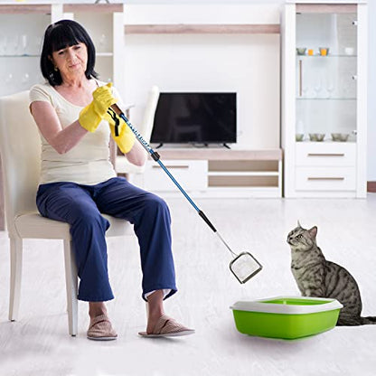 Sand Dipper Metal Cat Litter Scoop – Long Handle Cat Poop Scooper for Litter Box (27”), Heavy-Duty Stainless Steel Kitty Litter Scoop (Junior) - size: 4 - Junior