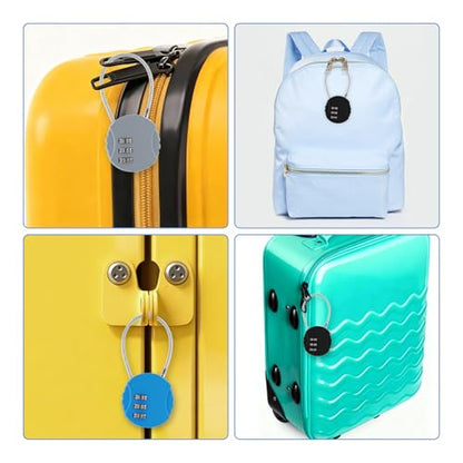 Litoexpe 3 Pcs Combination Cable Lock 3 Colors | 3-Digit Code, Steel Cable, for Backpack, Suitcase, and Luggage - color: 3 Colors