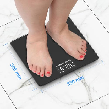 550lbs/250kg Scale for Body Weight Bathroom: Digital Scales Accurate with BMI Via Smart APP, Capacity Weight Scales, Extra-High Capacity, Bright LED Display & Large Clear Numbers - color: Smart Black 550lb
