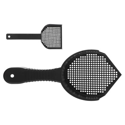 Homoyoyo 2pcs Cat Litter Scoops with Fine Sifting Holes, Plastic Reptile and Cat Poop Scooper for Litter Box Cleaning, Small and Large Size Pet Waste Shovels for Home Use