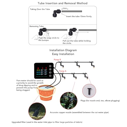 Ejoyous Automatic Reptile Humidifier Fogger, Equipped with Color Screen Display and Adjustable Nozzles, Suitable for Terrariums and Aquariums