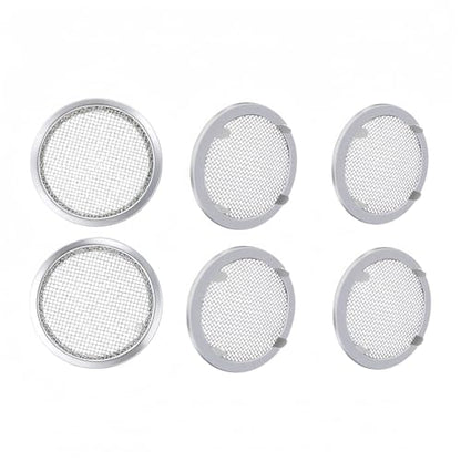 2 Inch Circular Vent Cover 6-Pack, Steel Mesh Screen with Tab Fasteners | 2 Inch Diameter Circular Screen, Metal Mesh for Display Cases Spice Racks Pet Cages, Durable Steel Mesh