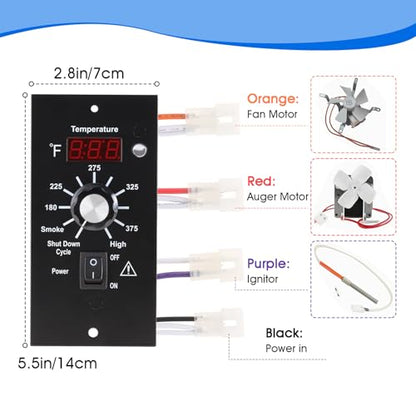 Digital Thermostat Kit for Traeger Grills with 7" RTD Temperature Sensor | Replacement for Traeger BAC236 BAC283 BAC389 BAC334 BAC388 with 7" RTD Temperature Sensor