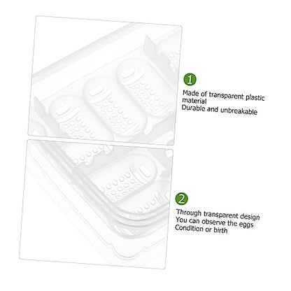 2pcs Compartment Reptile Incubation Tray Unbreakable for Tortoise Lizard Eggs Pet Supply