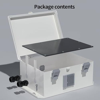 Namunanee Outdoor Electrical Junction Box, ABS Water Resistant Enclosure with Internal Mounting Panel & Hinged Cover (13" H* 9.2" L* 5.6" W) - size: 13"H x 9.2"L x 5.6"W & Standard