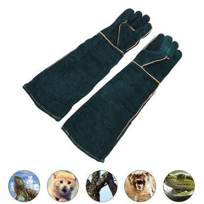 Asixxsix Animal Handling Gloves, Bite Proof Long Gloves for Cat Reptile Snake, Puncture & Scratch with Extended Design, for Pet Training, Outdoor Adventures