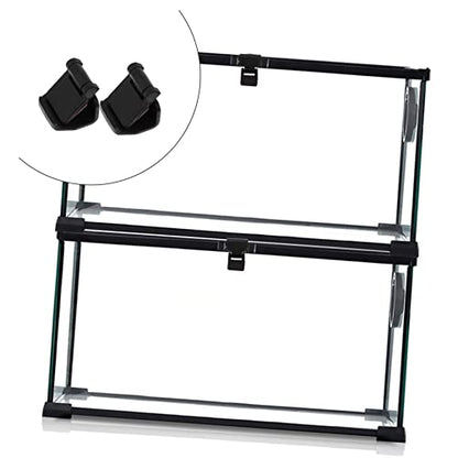 UPKOCH 2-Pack Turtle Terrarium Buckle Glass Escape Latch for Reptile Feeding Tank Accessories Secure Breeding Box Lock for Aquatic and Terrestrial Pets