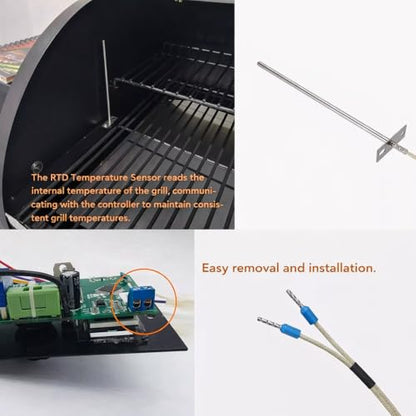 Digital Thermostat Kit Compatible with Traeger Pellet Grills, LED Panel | BAC200 BAC388 BAC389 BAC382 Replacement Parts, 7" RTD Temperature Sensor Probe, Temperature Control Kit, Smoker Grill Upgrade - style: Compatible with Traeger Pellet Grills BAC236 K