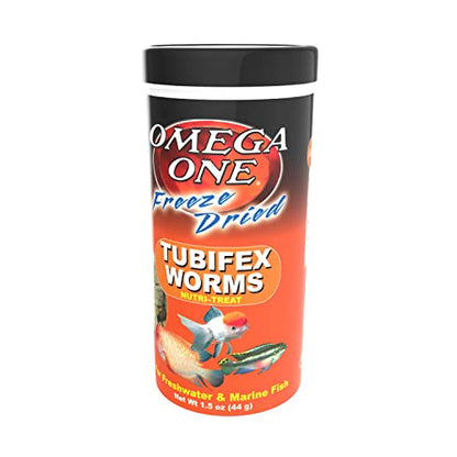 Omega One Freeze Dried Tubifex Worms, 1.5 oz