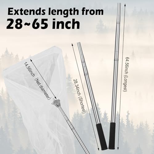 Snake Grabber Tool, 62” Professional Aluminum Alloy Telescopic Rattle Snake Tongs, Reptile Grabber Snake Catcher Wide Jaw Handling Tool with Lock