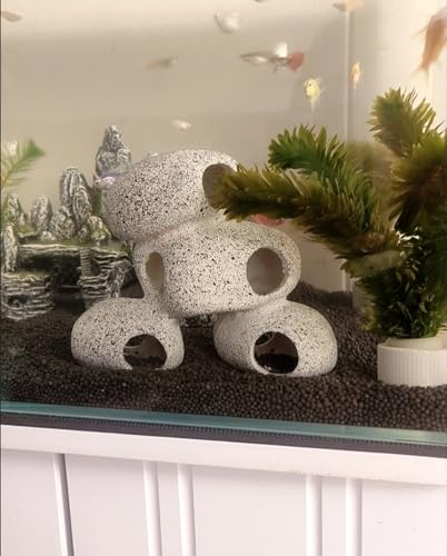 AWXZOM Aquarium Rock Decorations Resin Cichlids Rock with Artificial Moss Betta cave Betta Fish Tank Accessories Fish hides for Aquarium (Rock Cave)