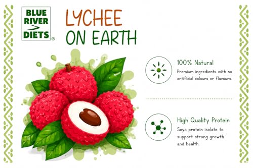 Blue River Diets Complete Crested Gecko Food | All-Natural Gecko Food Made in the UK | 70% Real Fruit | 2.1oz | 60g Lychee on Earth Flavor