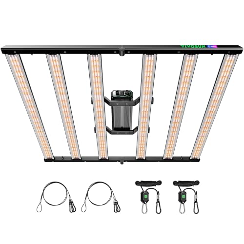 VIVOSUN LumaLight 500W LED Grow Light, Full Spectrum Indoor Plant Light | Deep Canopy Penetration, Smart Dimmable LED Bar Lamp for Vegetables, Herbs, Flowers, 4x4ft Coverage, GrowHub Compatible - size: 4.1x4.1
