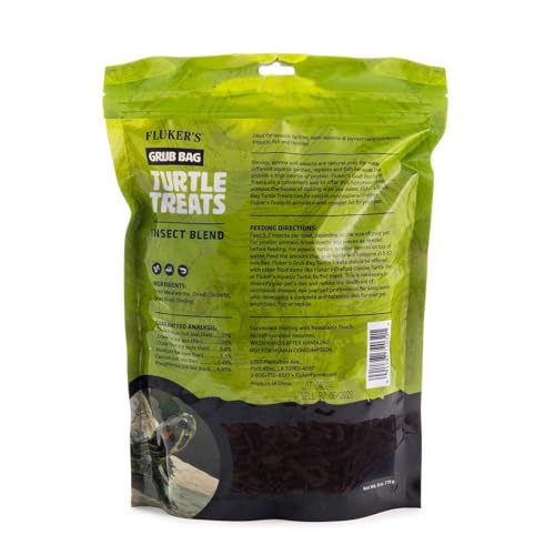 Fluker's Grub Bag Turtle Treats, Insect Blend, High Protein Freeze Dried River Shrimp, Crickets, and Mealworms, For Aquatic Turtles, Amphibians, and Reptiles, 6 oz