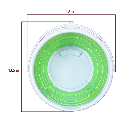 Pine-Sol Collapsible Bucket 2.6 Gallon - Multipurpose Foldable Pail for Cleaning, Car Wash, Outdoor, and Camping - Portable Round Plastic Tub with Handle - size: 2.6G