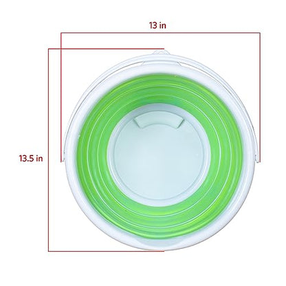 Pine-Sol Collapsible Bucket 2.6 Gallon - Multipurpose Foldable Pail for Cleaning, Car Wash, Outdoor, and Camping - Portable Round Plastic Tub with Handle - size: 2.6G